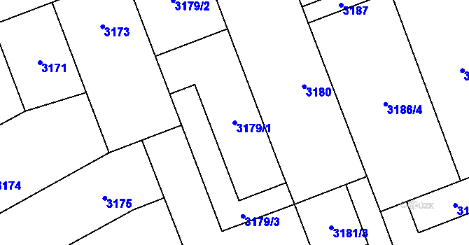 Parcela st. 3179/1 v KÚ Libeň, Katastrální mapa