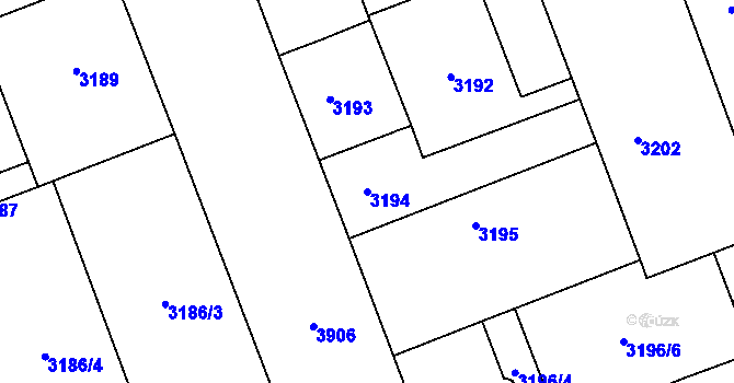 Parcela st. 3194 v KÚ Libeň, Katastrální mapa