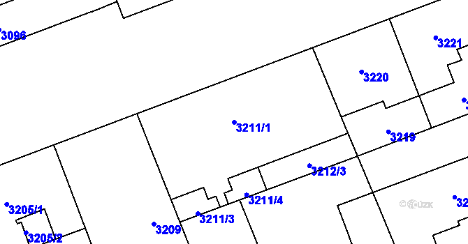 Parcela st. 3211/1 v KÚ Libeň, Katastrální mapa