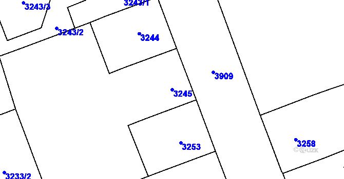 Parcela st. 3245 v KÚ Libeň, Katastrální mapa