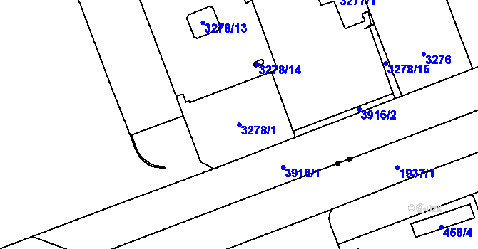 Parcela st. 3278/1 v KÚ Libeň, Katastrální mapa