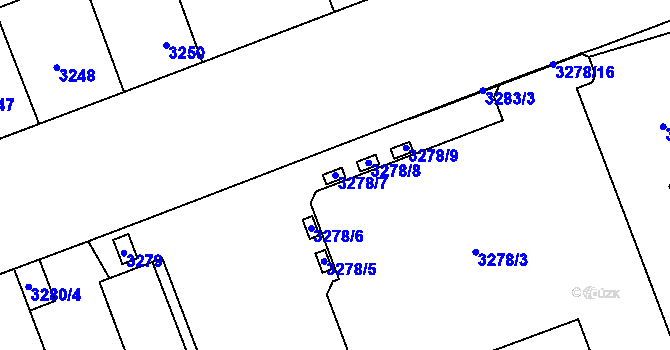 Parcela st. 3278/7 v KÚ Libeň, Katastrální mapa