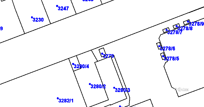 Parcela st. 3279 v KÚ Libeň, Katastrální mapa