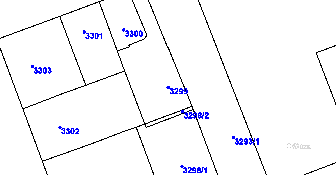 Parcela st. 3299 v KÚ Libeň, Katastrální mapa