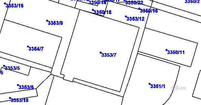 Parcela st. 3353/7 v KÚ Libeň, Katastrální mapa