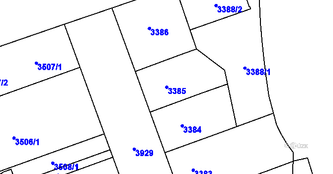 Parcela st. 3385 v KÚ Libeň, Katastrální mapa