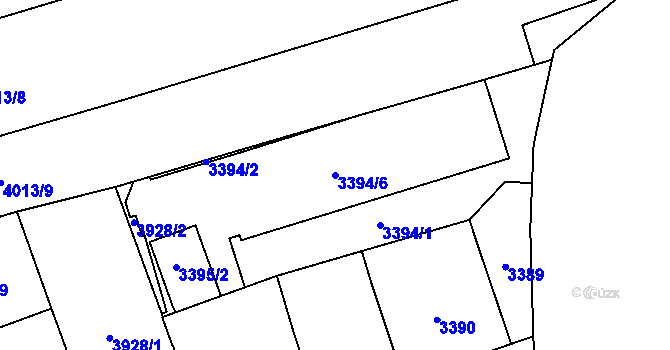 Parcela st. 3394/6 v KÚ Libeň, Katastrální mapa