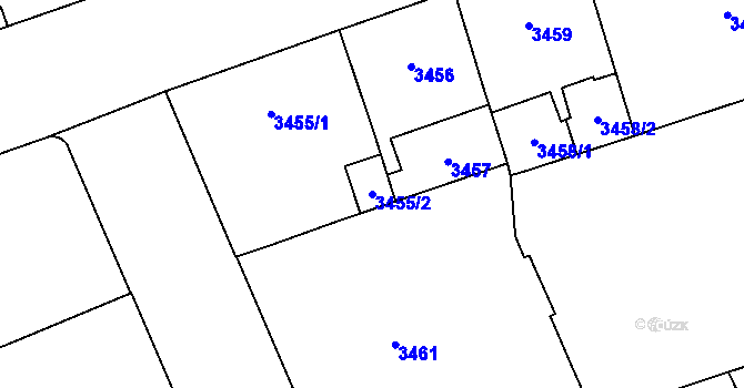 Parcela st. 3455/2 v KÚ Libeň, Katastrální mapa