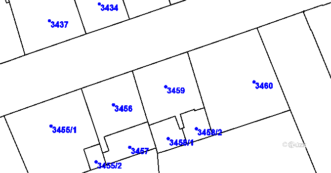Parcela st. 3459 v KÚ Libeň, Katastrální mapa