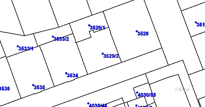 Parcela st. 3529/2 v KÚ Libeň, Katastrální mapa