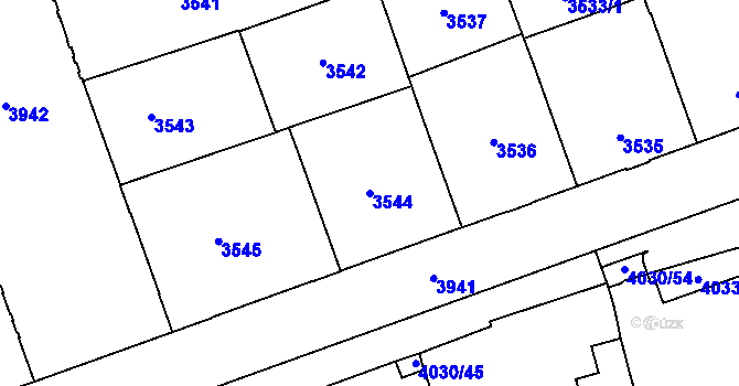 Parcela st. 3544 v KÚ Libeň, Katastrální mapa