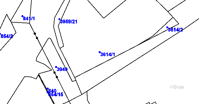 Parcela st. 3614/1 v KÚ Libeň, Katastrální mapa