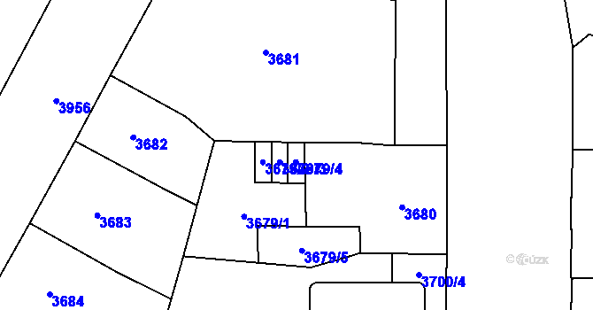 Parcela st. 3679/4 v KÚ Libeň, Katastrální mapa