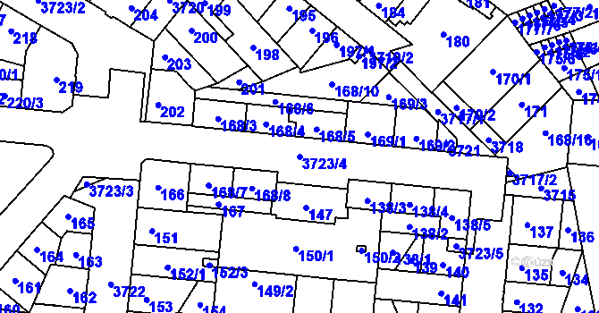 Parcela st. 3723/4 v KÚ Libeň, Katastrální mapa