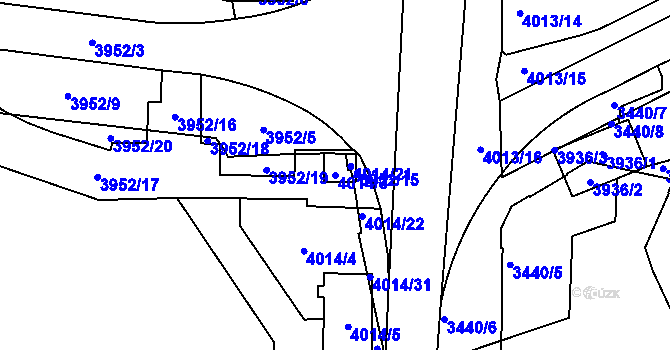 Parcela st. 4014/3 v KÚ Libeň, Katastrální mapa