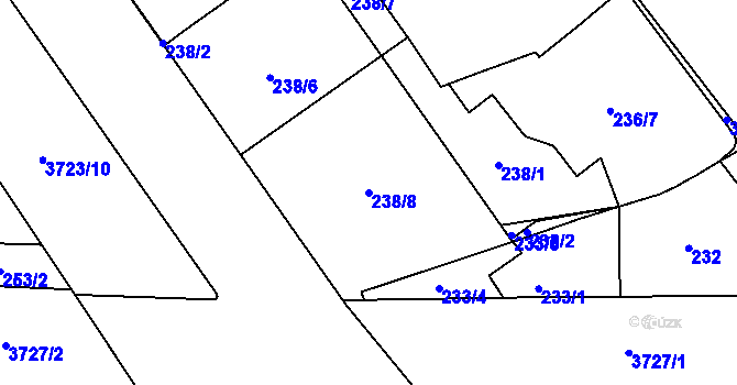Parcela st. 238/8 v KÚ Libeň, Katastrální mapa