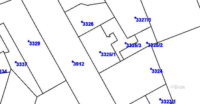 Parcela st. 3325/1 v KÚ Libeň, Katastrální mapa