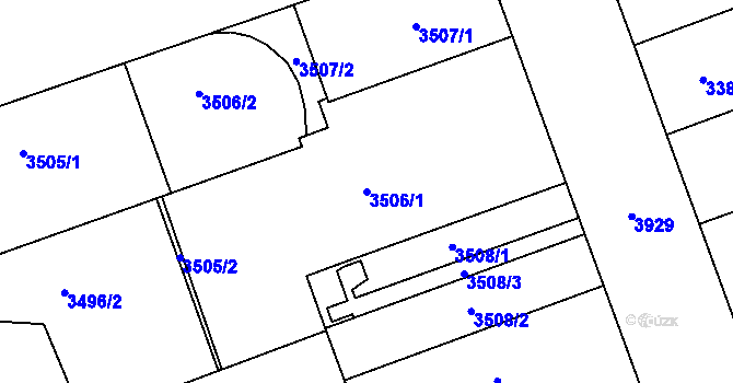 Parcela st. 3506/1 v KÚ Libeň, Katastrální mapa