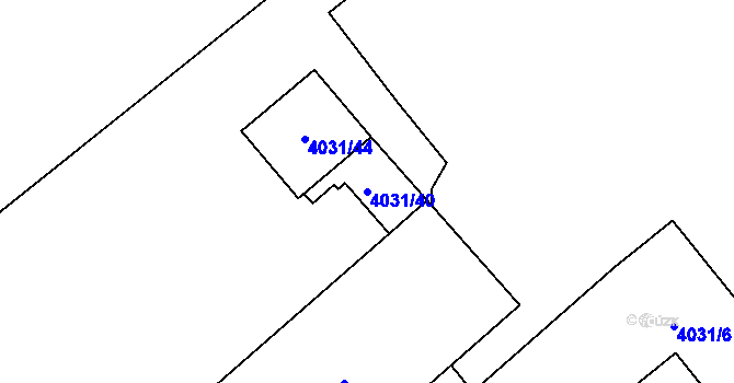 Parcela st. 4031/40 v KÚ Libeň, Katastrální mapa