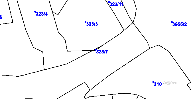 Parcela st. 323/7 v KÚ Libeň, Katastrální mapa