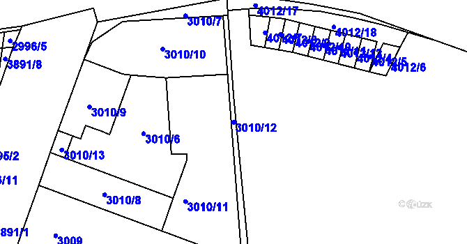 Parcela st. 3010/12 v KÚ Libeň, Katastrální mapa