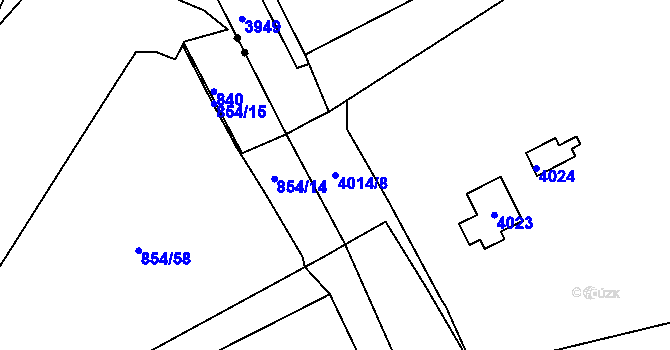 Parcela st. 4014/8 v KÚ Libeň, Katastrální mapa