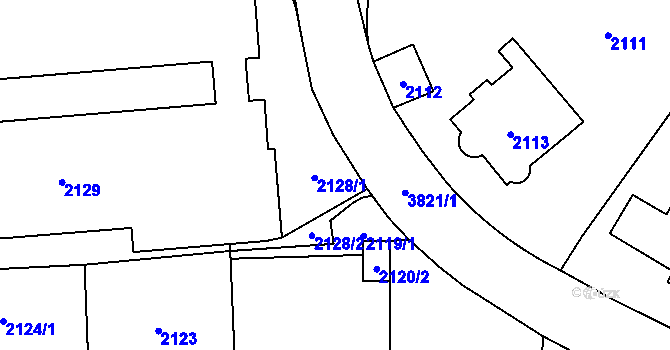 Parcela st. 2119/3 v KÚ Libeň, Katastrální mapa