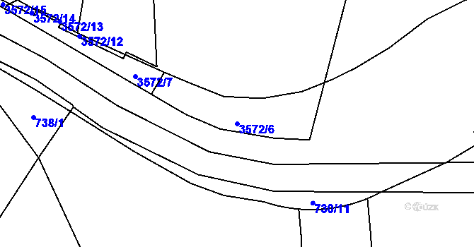 Parcela st. 3572/6 v KÚ Libeň, Katastrální mapa
