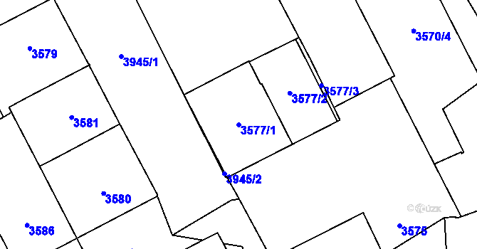 Parcela st. 3577/1 v KÚ Libeň, Katastrální mapa