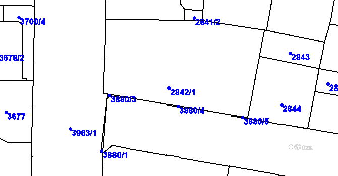 Parcela st. 2842/1 v KÚ Libeň, Katastrální mapa