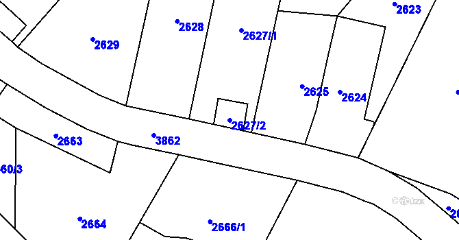 Parcela st. 2627/2 v KÚ Libeň, Katastrální mapa