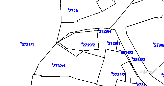 Parcela st. 2729/2 v KÚ Libeň, Katastrální mapa