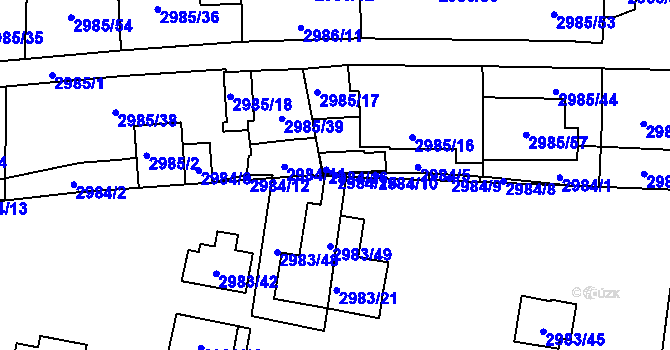 Parcela st. 2984/15 v KÚ Libeň, Katastrální mapa