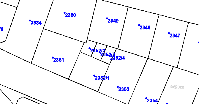 Parcela st. 2352/3 v KÚ Libeň, Katastrální mapa