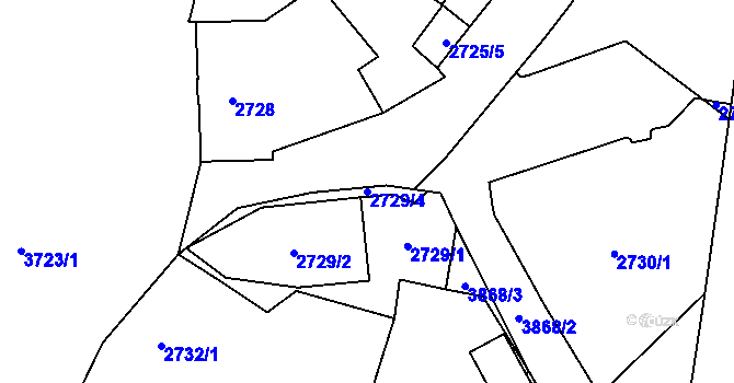 Parcela st. 2729/4 v KÚ Libeň, Katastrální mapa