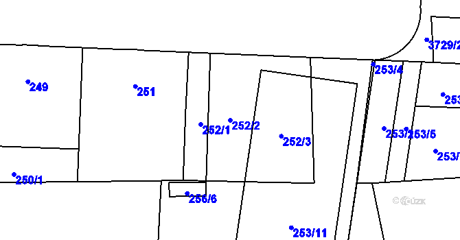 Parcela st. 252/2 v KÚ Libeň, Katastrální mapa