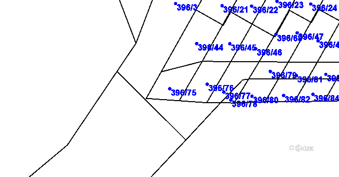 Parcela st. 396/75 v KÚ Libeň, Katastrální mapa