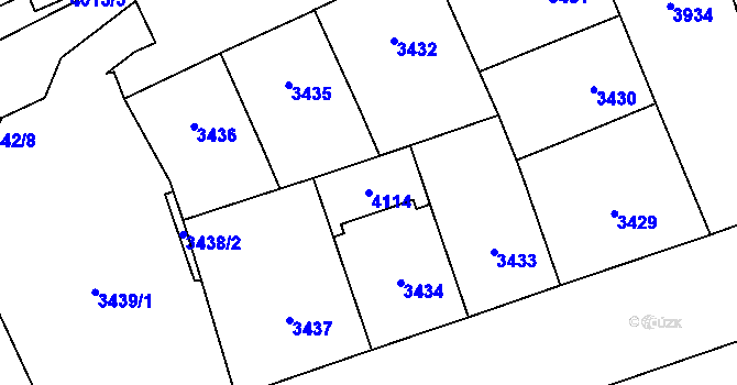 Parcela st. 4114 v KÚ Libeň, Katastrální mapa