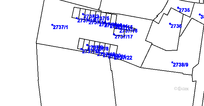 Parcela st. 2737/20 v KÚ Libeň, Katastrální mapa