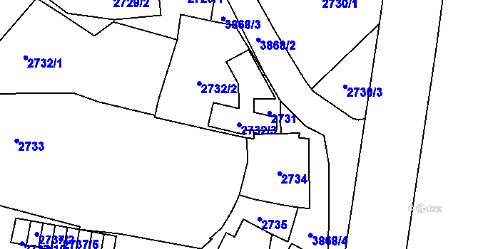 Parcela st. 2732/3 v KÚ Libeň, Katastrální mapa