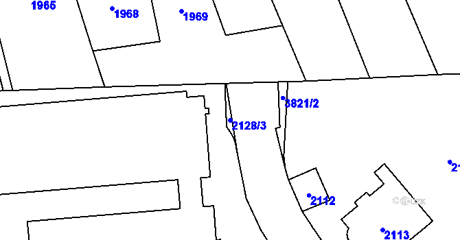 Parcela st. 2128/3 v KÚ Libeň, Katastrální mapa