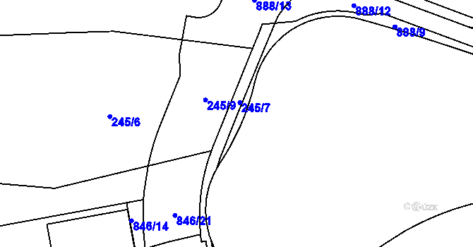 Parcela st. 245/11 v KÚ Karlín, Katastrální mapa
