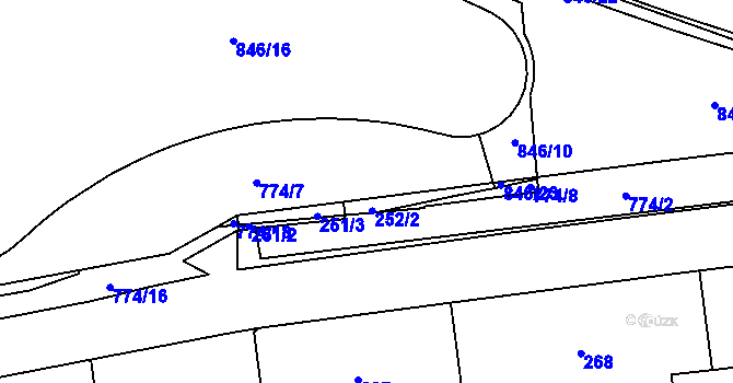 Parcela st. 252/1 v KÚ Karlín, Katastrální mapa
