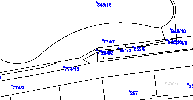 Parcela st. 774/18 v KÚ Karlín, Katastrální mapa