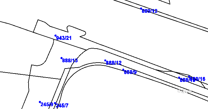 Parcela st. 943/22 v KÚ Karlín, Katastrální mapa