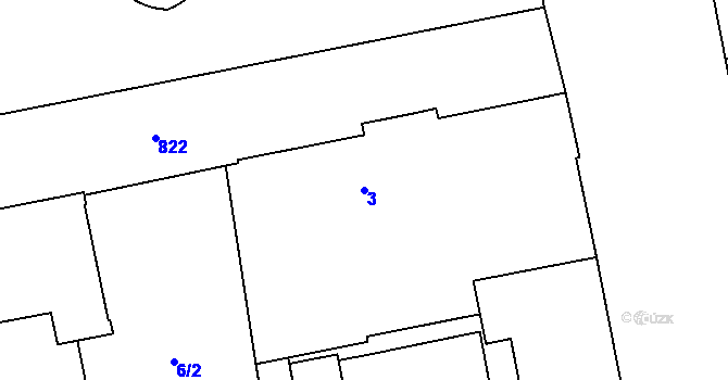 Parcela st. 3 v KÚ Karlín, Katastrální mapa