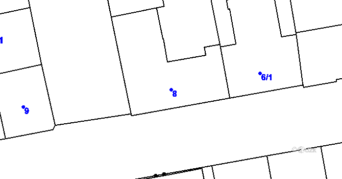 Parcela st. 8 v KÚ Karlín, Katastrální mapa