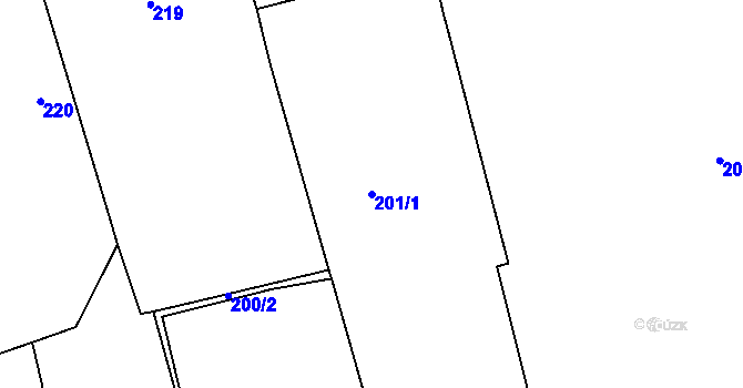 Parcela st. 201/1 v KÚ Karlín, Katastrální mapa