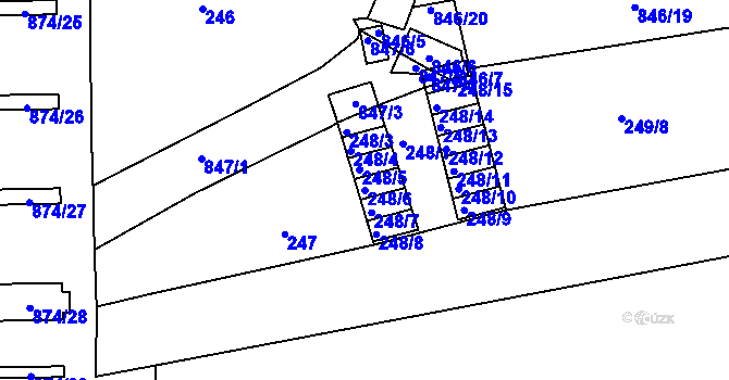 Parcela st. 248/6 v KÚ Karlín, Katastrální mapa