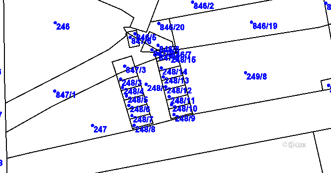 Parcela st. 248/12 v KÚ Karlín, Katastrální mapa